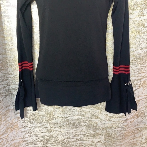 I-N-C International Concepts Black Bell Sleeve Knitted Sweater Size S - Picture 4 of 11